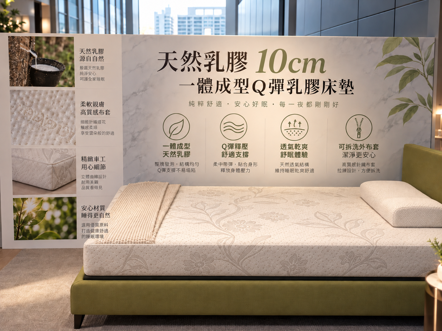 天然乳膠墊10公分 床墊